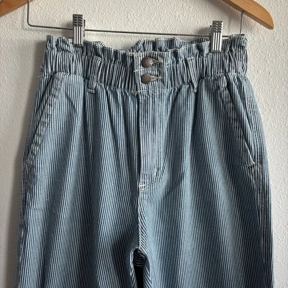 Universal Thread Light Blue Pinstripe High-Rise Railroad Tapered Striped Pants - Picture 3 of 12